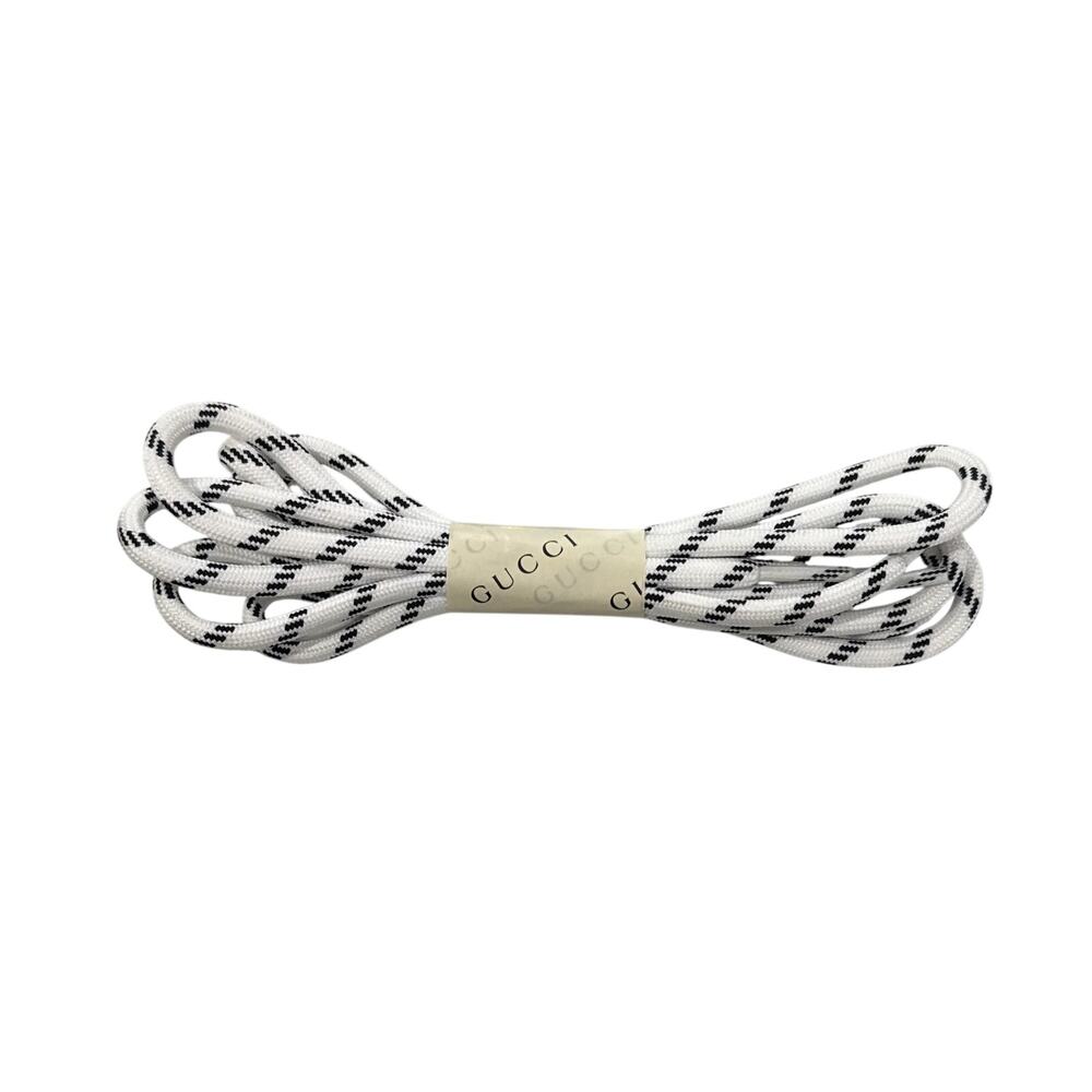 GUCCI Authentic White Black Patterned Round Rope Shoe Laces Replacement